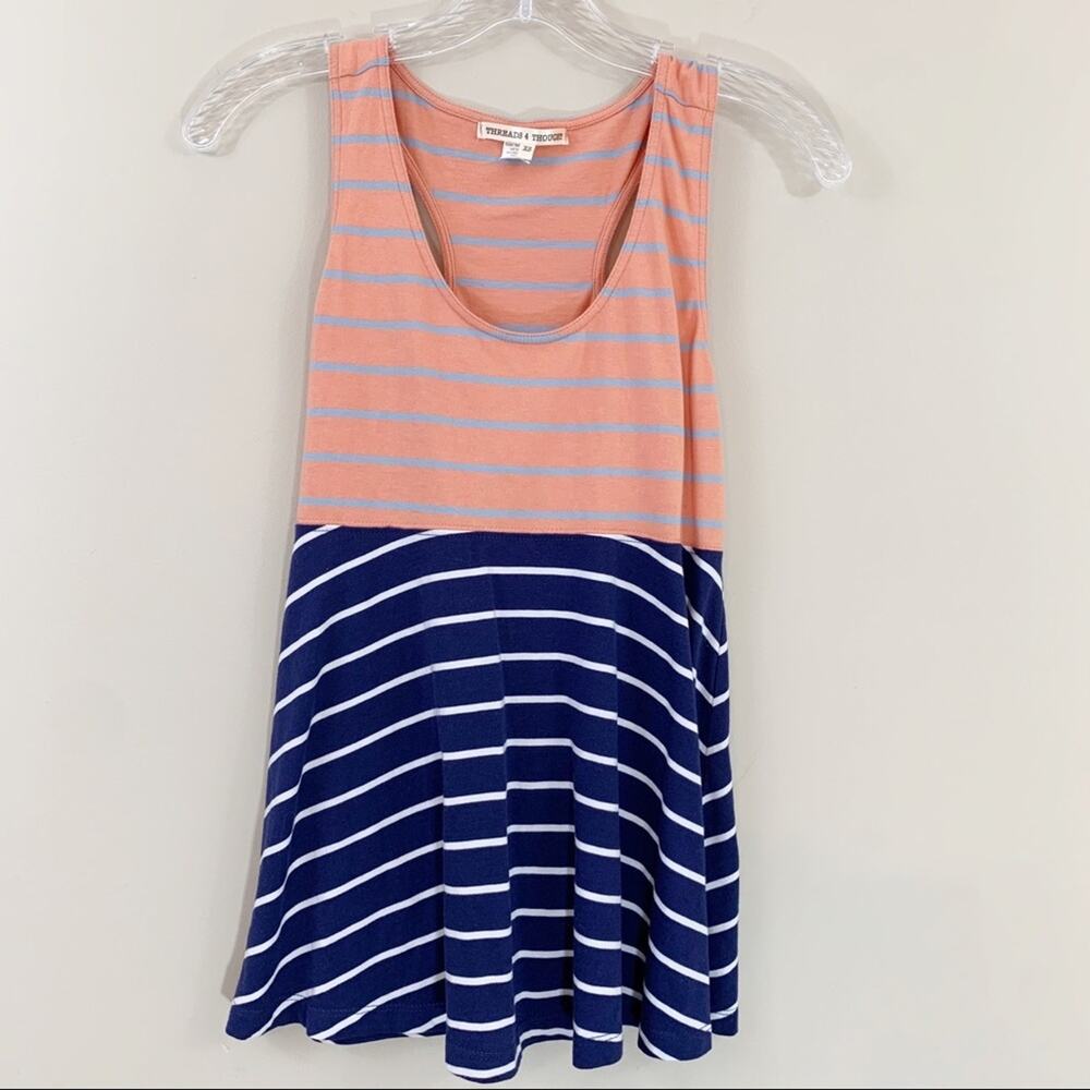 Threads 4 Thought Striped Navy Tank Top